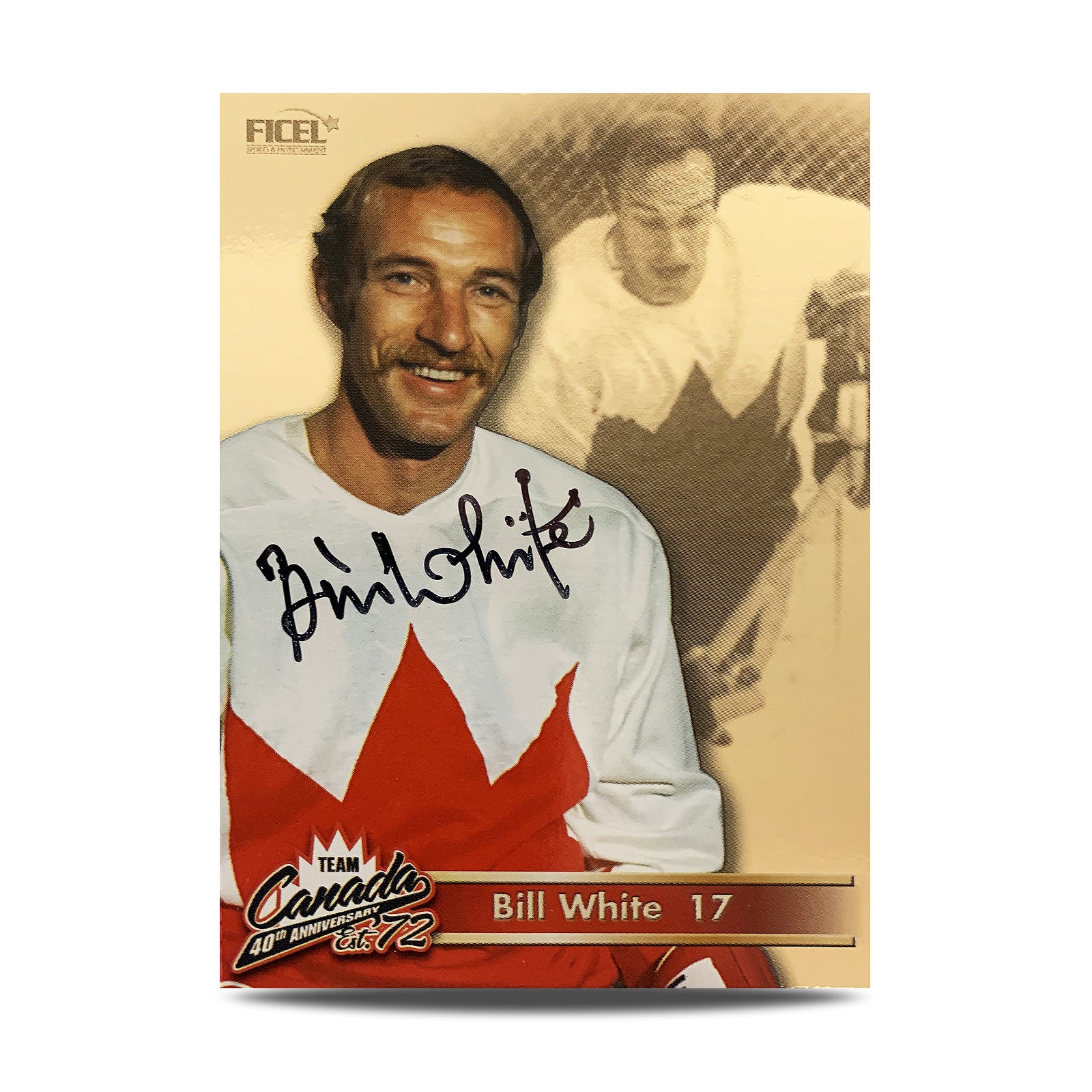 Bill White #17 Carte officielle signée du 40e anniversaire de l'équipe Canada 1972