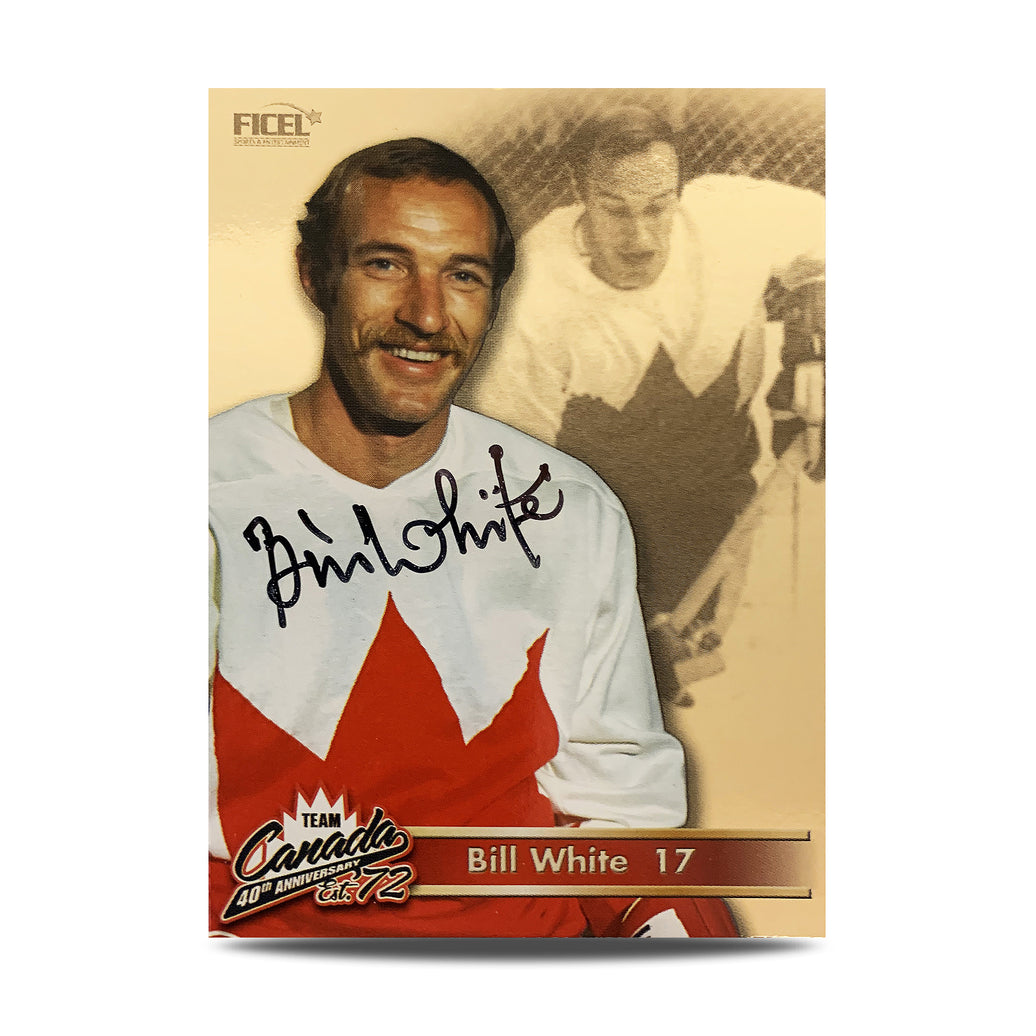 Bill White #17 Carte officielle signée du 40e anniversaire de l'équipe Canada 1972