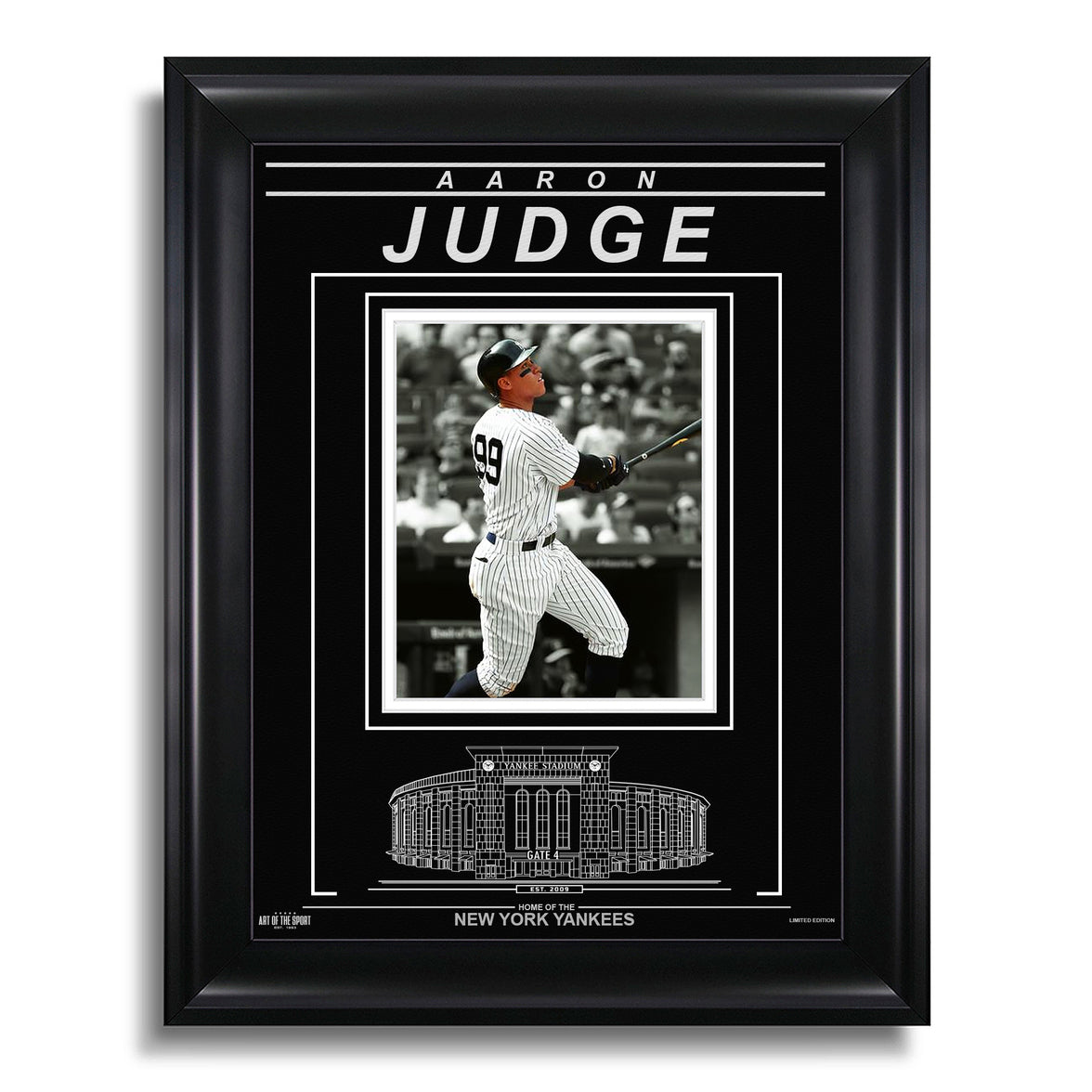 Aaron Judge New York Yankees Engraved Framed Photo - Action Spotlight - Heritage Hockey™