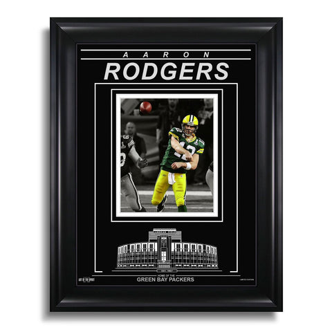Aaron Rodgers Green Bay Packers Photo encadrée gravée – Action Spotlight