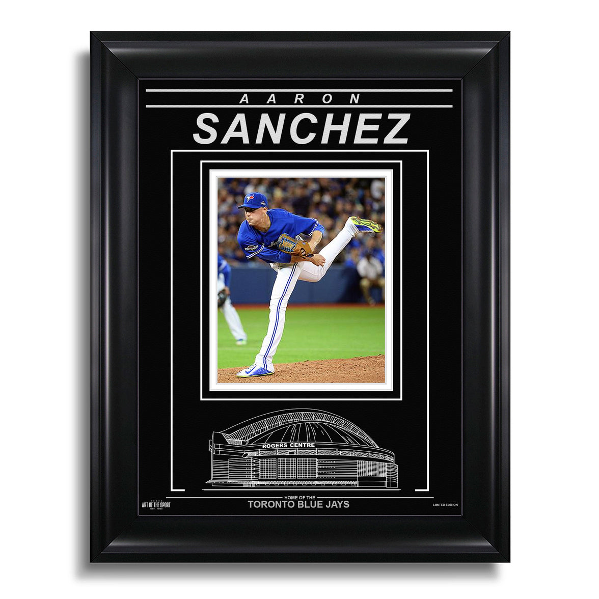 Aaron Sanchez Toronto Blue Jays Engraved Framed Photo - Action Pitch Horizontal - Heritage Hockey™