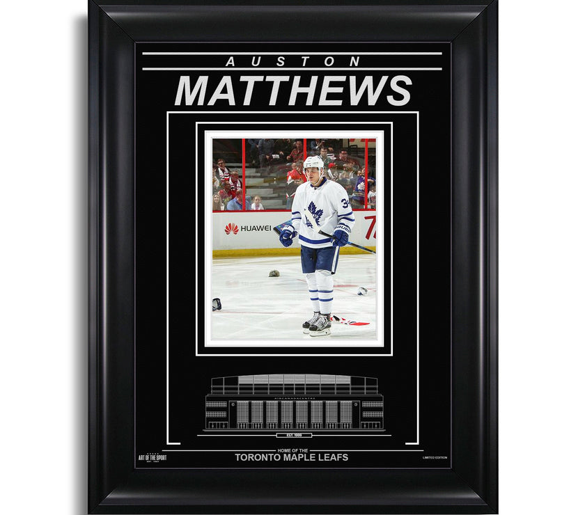 Auston Matthews Toronto Maple Leafs Engraved Framed Photo - 4 Goal Game - Heritage Hockey™