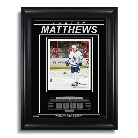 Auston Matthews Toronto Maple Leafs Photo encadrée gravée – Jeu à 4 buts
