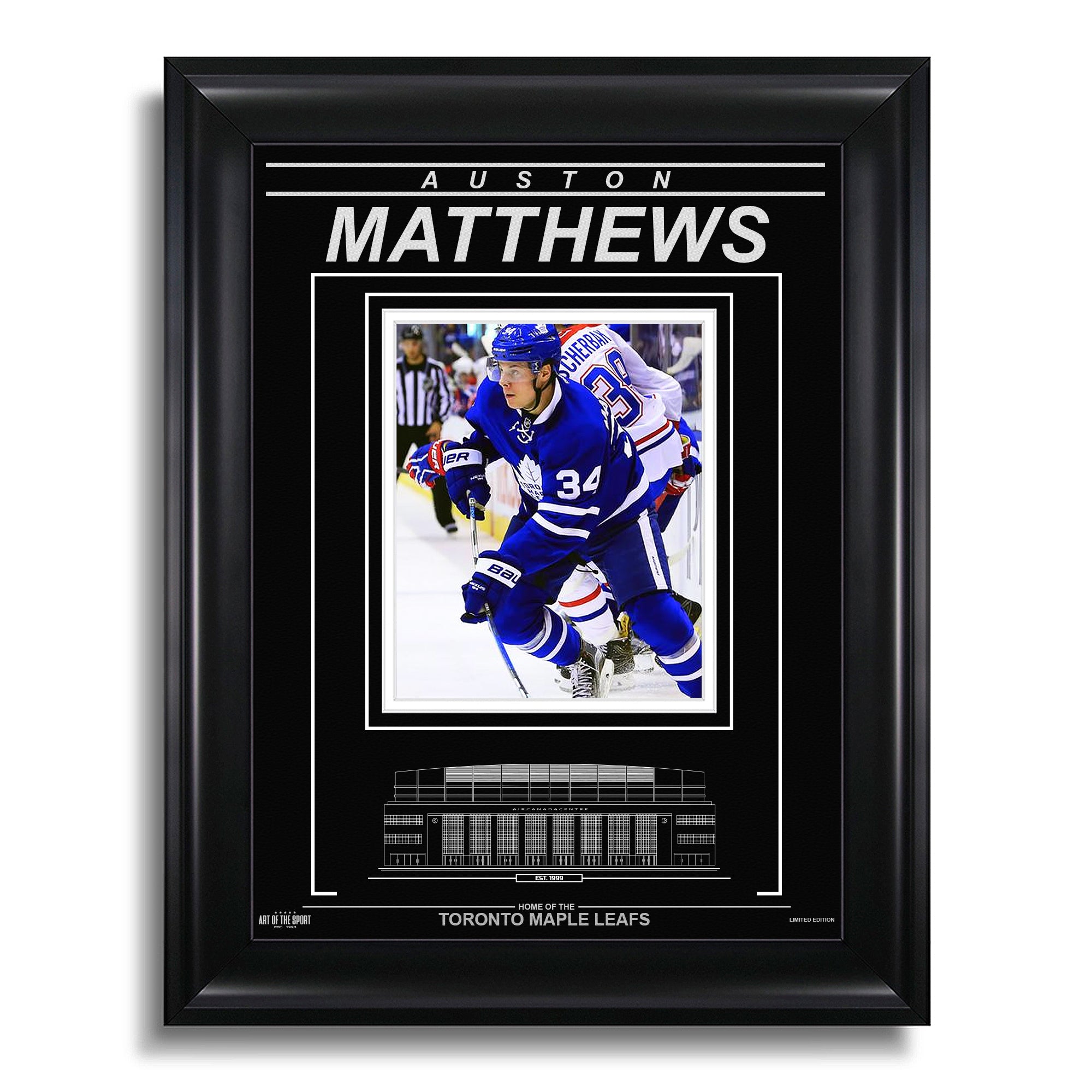 Auston Matthews Toronto Maple Leafs Engraved Framed Photo - Action Flex - Heritage Hockey™