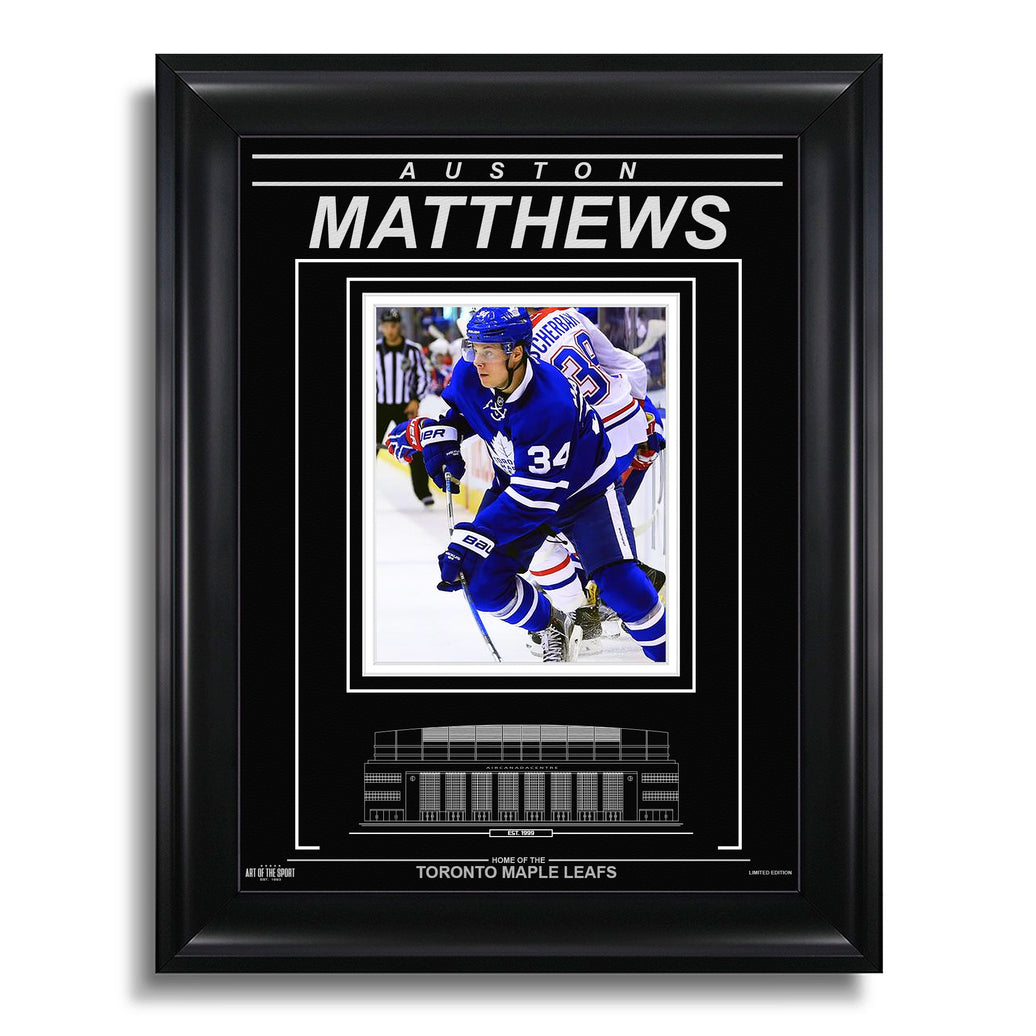 Auston Matthews Toronto Maple Leafs Engraved Framed Photo - Action Flex - Heritage Hockey™