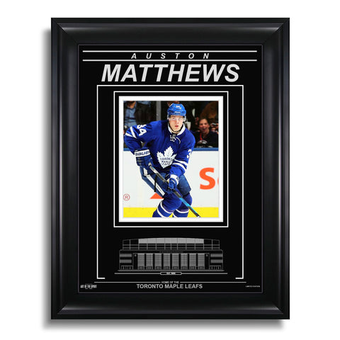 Auston Matthews Toronto Maple Leafs Engraved Framed Photo - Action Forward