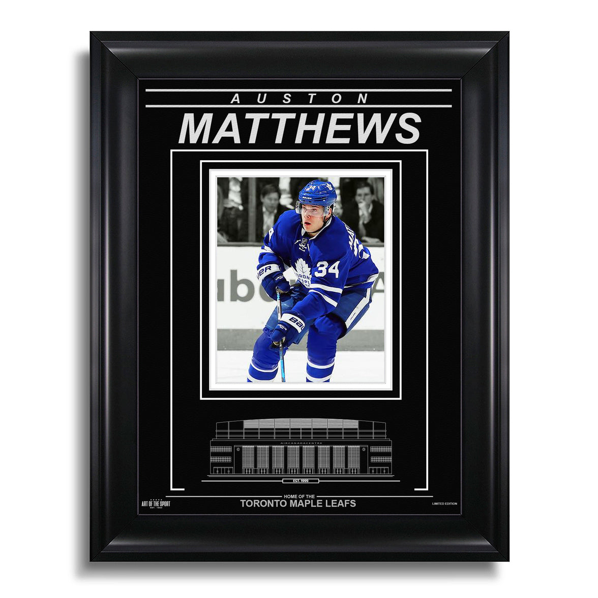 Auston Matthews Toronto Maple Leafs Engraved Framed Photo - Action Spotlight - Heritage Hockey™