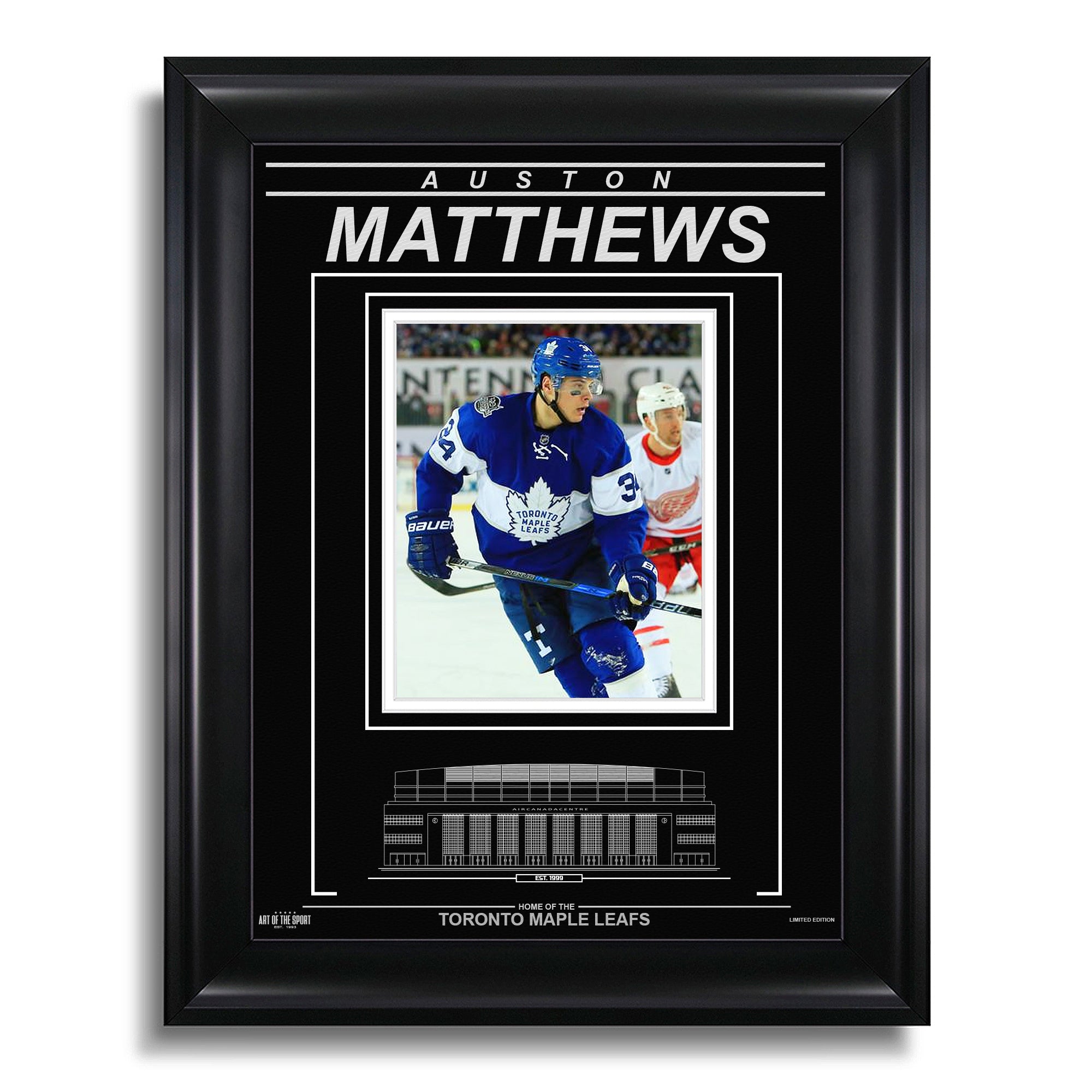 Auston Matthews Toronto Maple Leafs Engraved Framed Photo - Centennial Classic - Heritage Hockey™