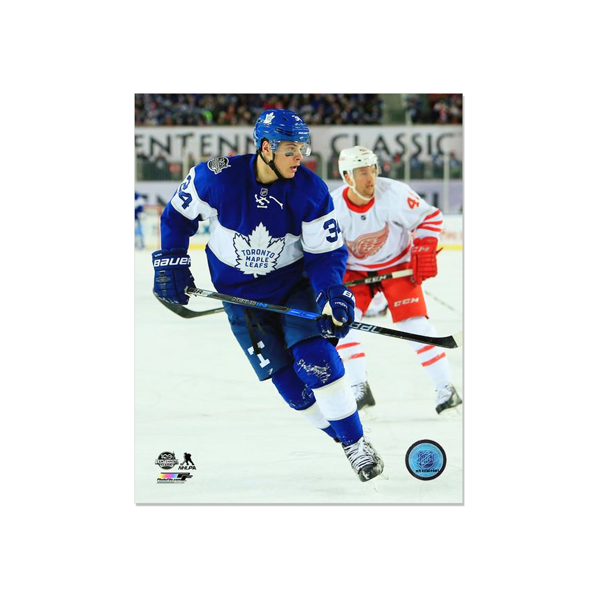 Auston Matthews Toronto Maple Leafs Engraved Framed Photo - Centennial Classic - Heritage Hockey™