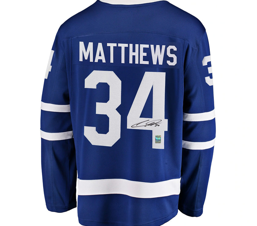 Auston Matthews Signed Toronto Maple Leafs Fanatics Breakaway Home Blue Jersey