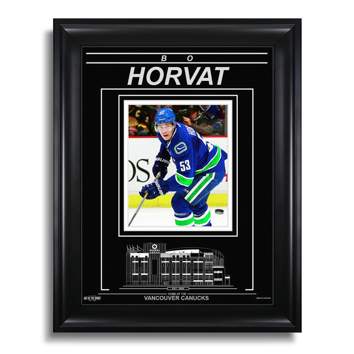 Bo Horvat Vancouver Canucks Engraved Framed Photo - Action - Heritage Hockey™