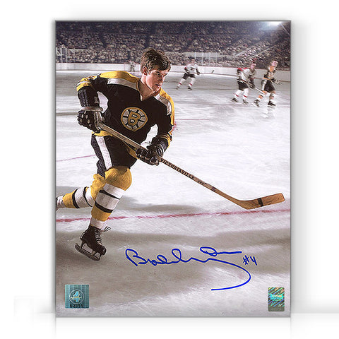 Fotografía vintage de acción de 8 x 10 de los Boston Bruins firmada por Bobby Orr