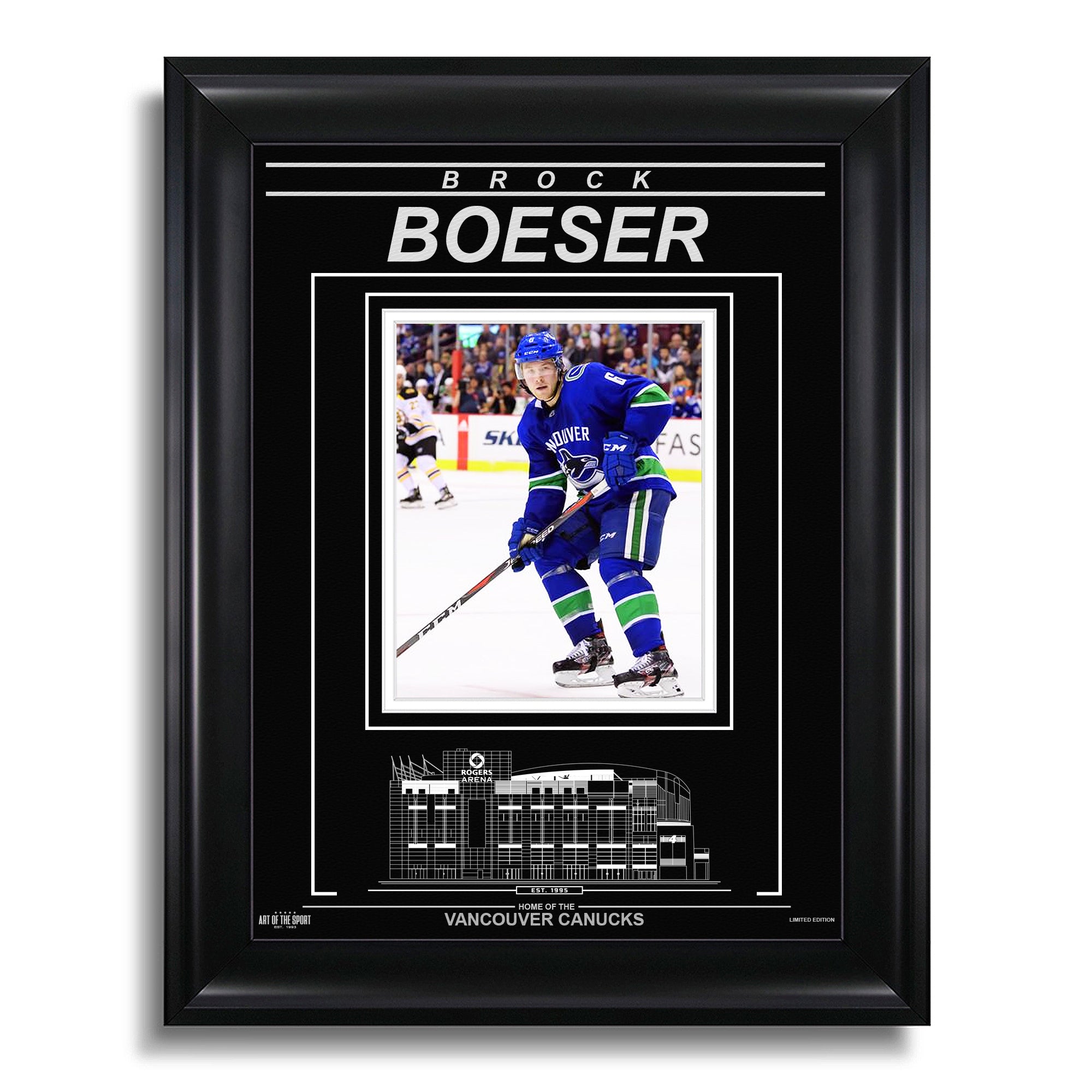Brock Boeser Vancouver Canucks Engraved Framed Photo - Action - Heritage Hockey™