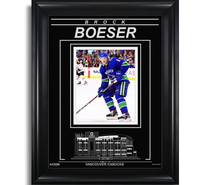 Brock Boeser Vancouver Canucks Engraved Framed Photo - Action - Heritage Hockey™