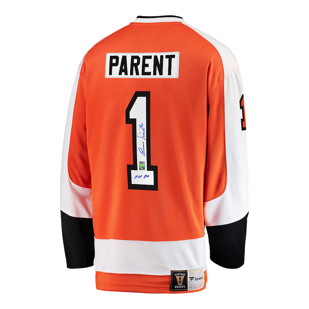 Bernie Parent Signed Philadelphia Flyers Vintage Jersey