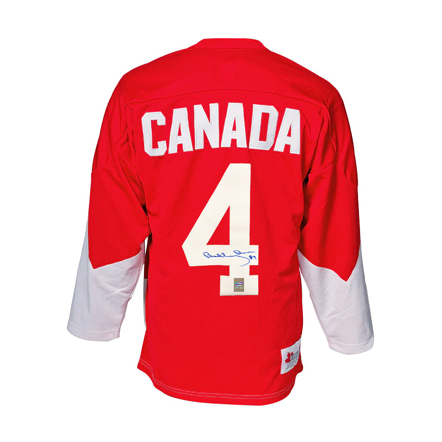 Camiseta de la Summit Series de 1972 del equipo de Canadá firmada por Bobby Orr