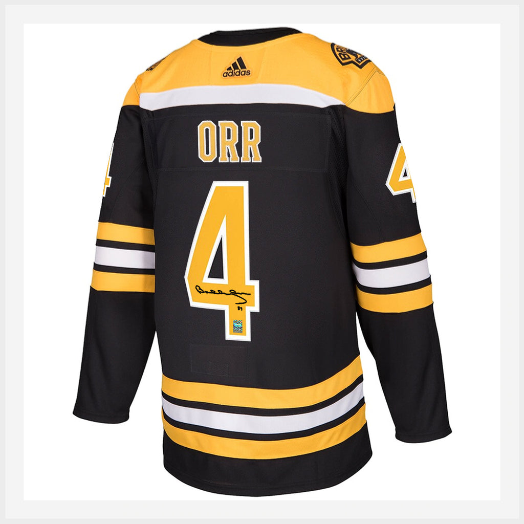 Bobby Orr a signé le maillot Adidas Pro Home des Bruins de Boston