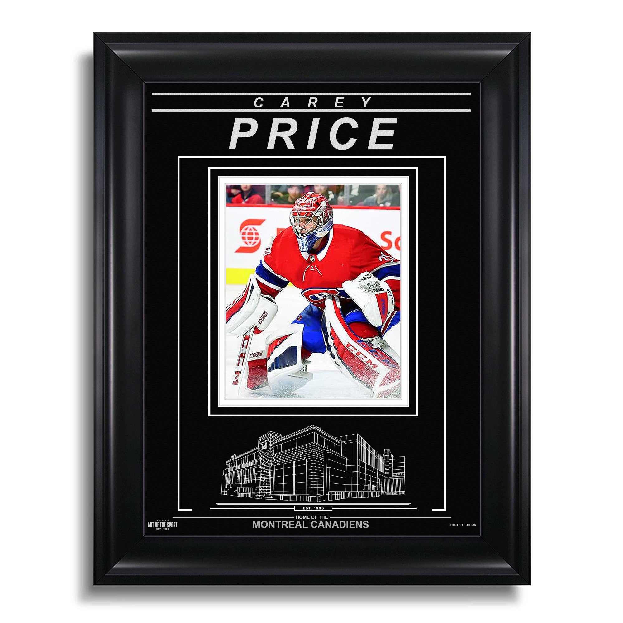 Carey Price Montreal Canadiens Engraved Framed Photo - Action - Heritage Hockey™