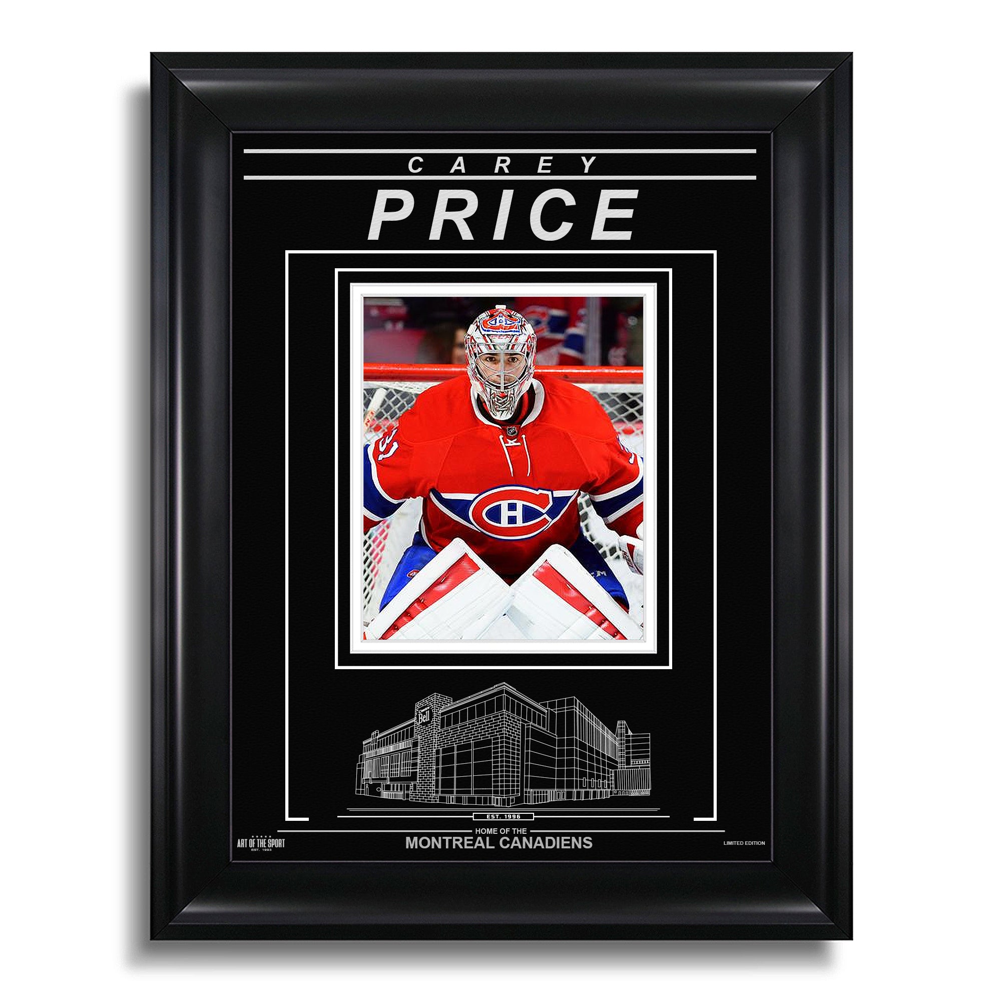 Carey Price Montreal Canadiens Engraved Framed Photo - Focus - Heritage Hockey™