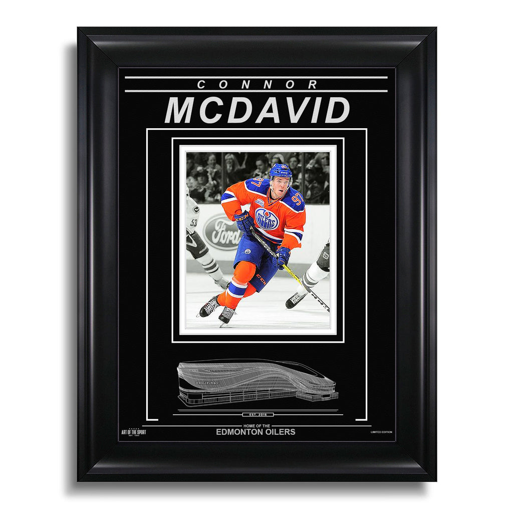 Connor McDavid Edmonton Oilers Engraved Framed Photo - Action Spotlight