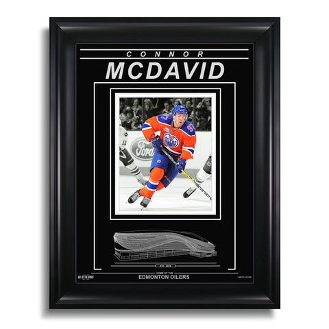 Photo encadrée gravée de Connor McDavid des Oilers d'Edmonton - Pleins feux sur l'action