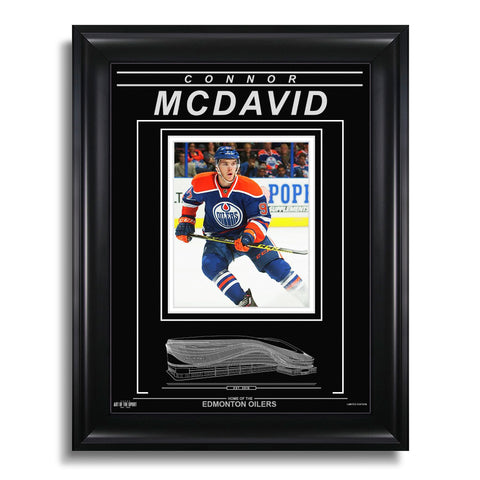 Photo encadrée gravée de Connor McDavid des Oilers d'Edmonton - Action Stop