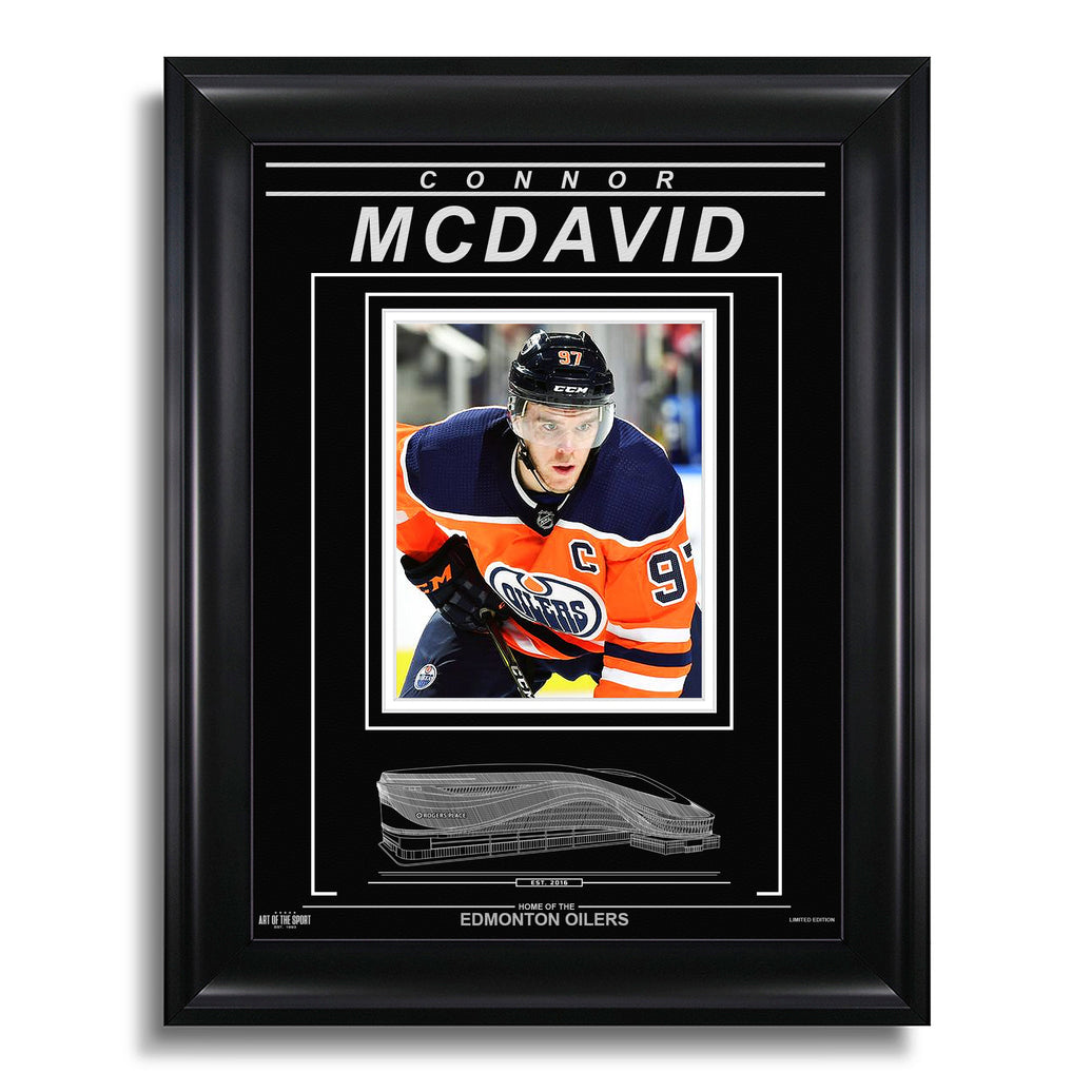 Connor McDavid Edmonton Oilers Engraved Framed Photo - Captain Closeup - Heritage Hockey™