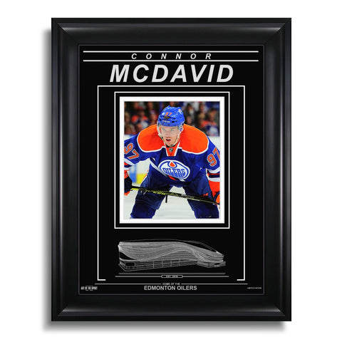 Connor McDavid Edmonton Oilers Photo encadrée gravée – Gros plan