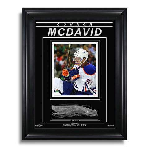 Connor McDavid Edmonton Oilers Photo encadrée gravée – Premier but