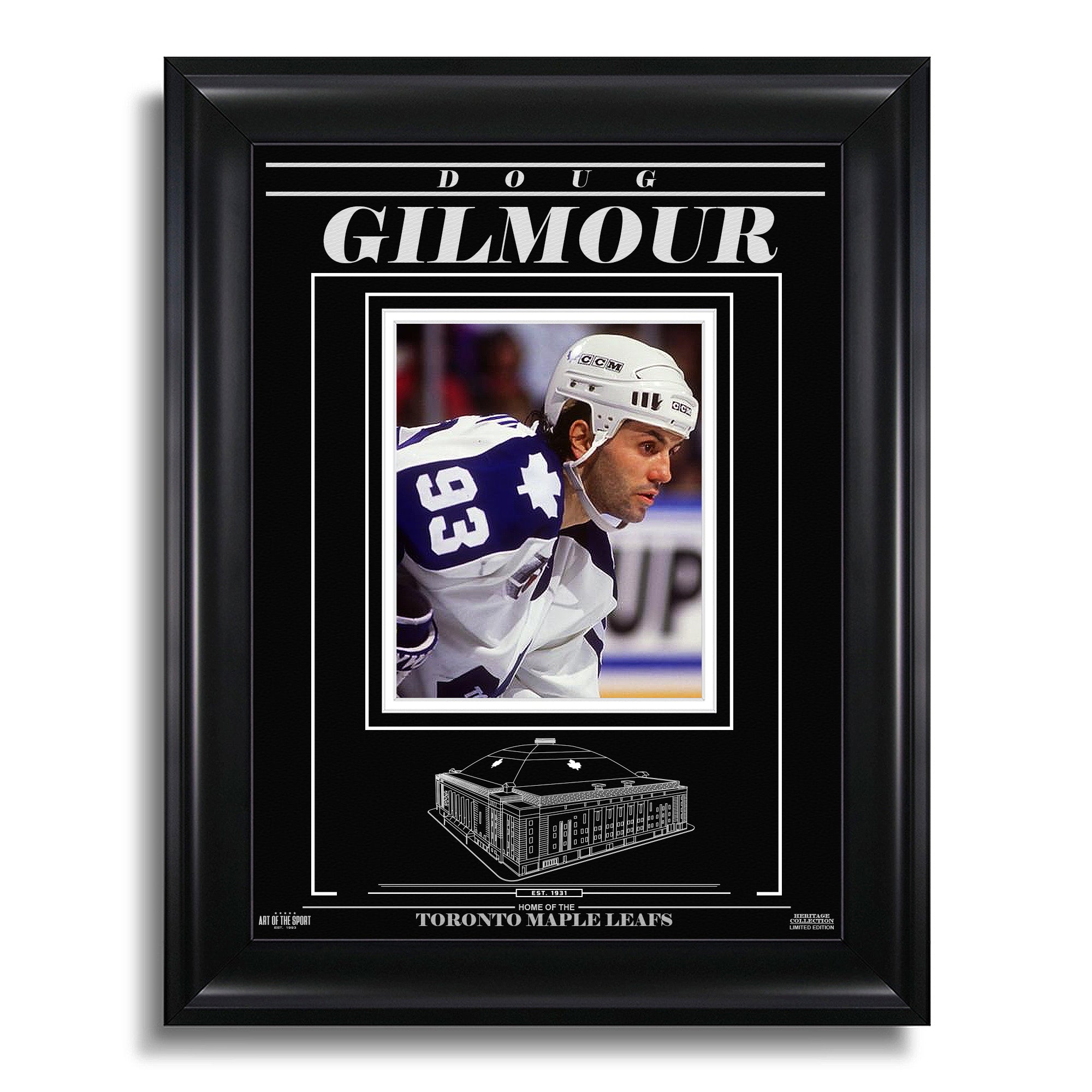 Doug Gilmour Toronto Maple Leafs Engraved Framed Photo - Closeup - Heritage Hockey™