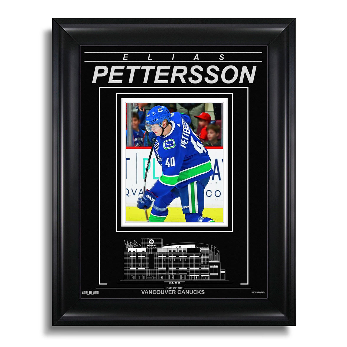 Elias Pettersson Vancouver Canucks Engraved Framed Photo - Action Flex - Heritage Hockey™