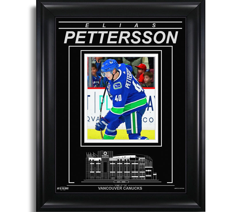Elias Pettersson Vancouver Canucks Engraved Framed Photo - Action Flex - Heritage Hockey™