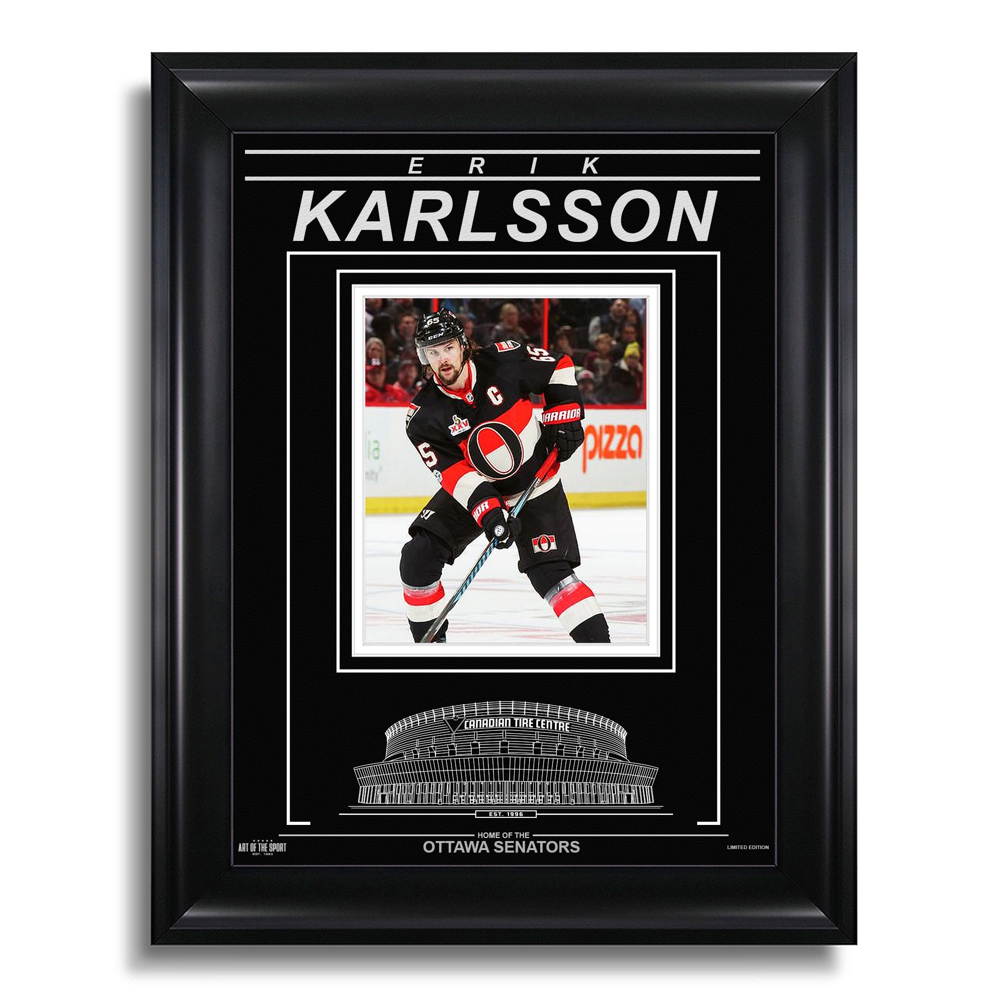 Erik Karlsson Ottawa Senators Engraved Framed Photo - Action Third - Heritage Hockey™