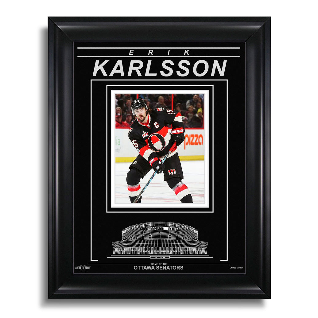 Erik Karlsson Ottawa Senators Engraved Framed Photo - Action Third - Heritage Hockey™