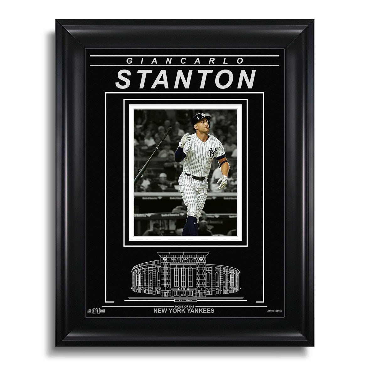 Giancarlo Stanton New York Yankees Engraved Framed Photo - Action - Heritage Hockey™