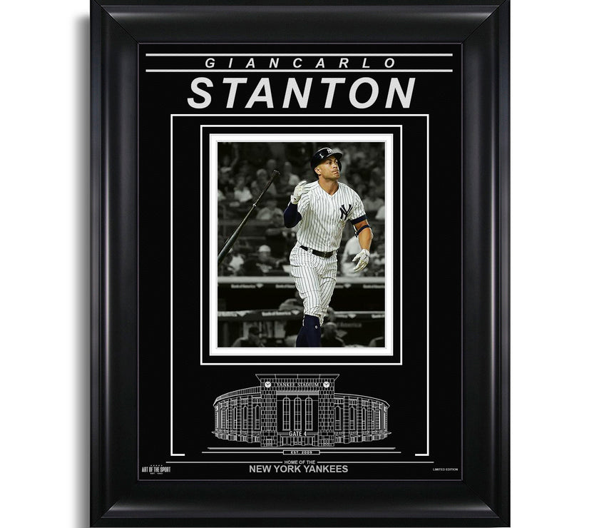 Giancarlo Stanton New York Yankees Engraved Framed Photo - Action - Heritage Hockey™