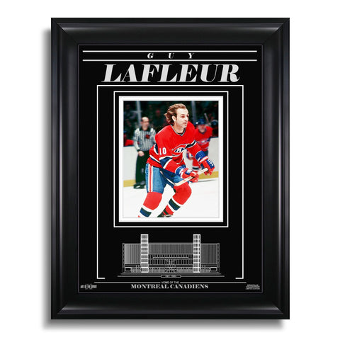 Guy Lafleur Montreal Canadiens Engraved Framed Photo - Action