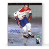 Jean Béliveau a signé la photo originale Six Action 8X10 des Canadiens de Montréal