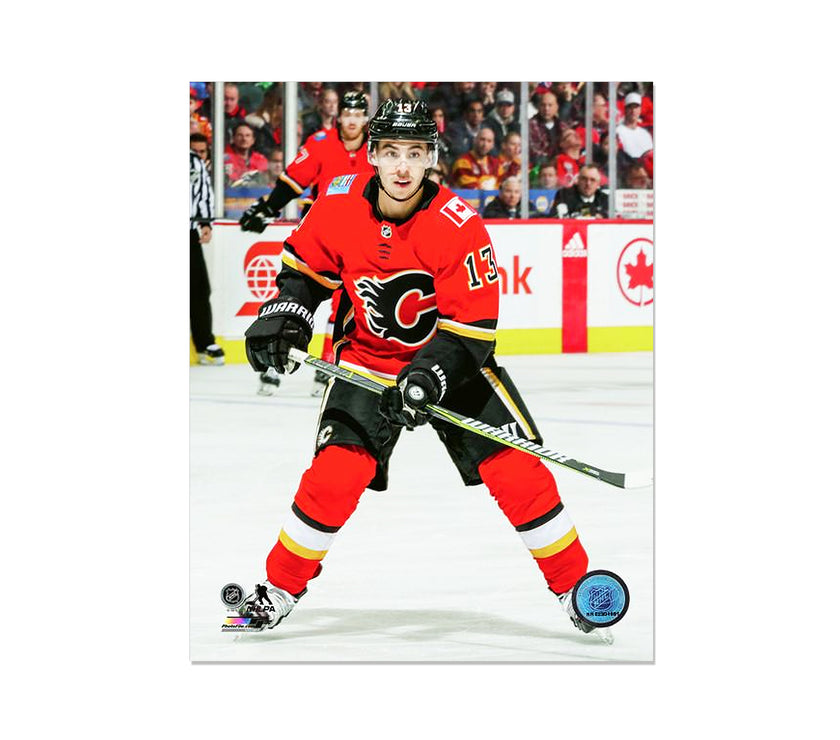 Johnny Gaudreau Calgary Flames Engraved Framed Photo - Closeup - Heritage Hockey™