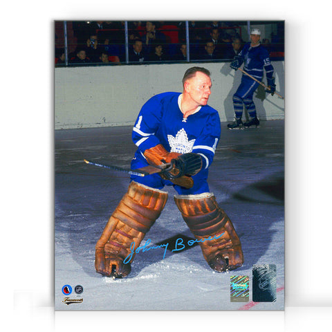 Johnny Bower Signed Toronto Maple Leafs Action Catch 8X10 Photo