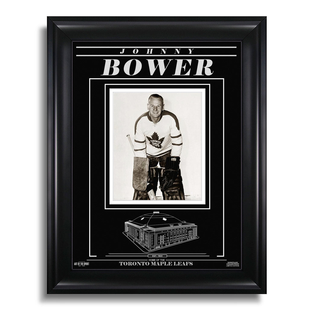 Johnny Bower Toronto Maple Leafs Engraved Framed Photo - Still - Heritage Hockey™