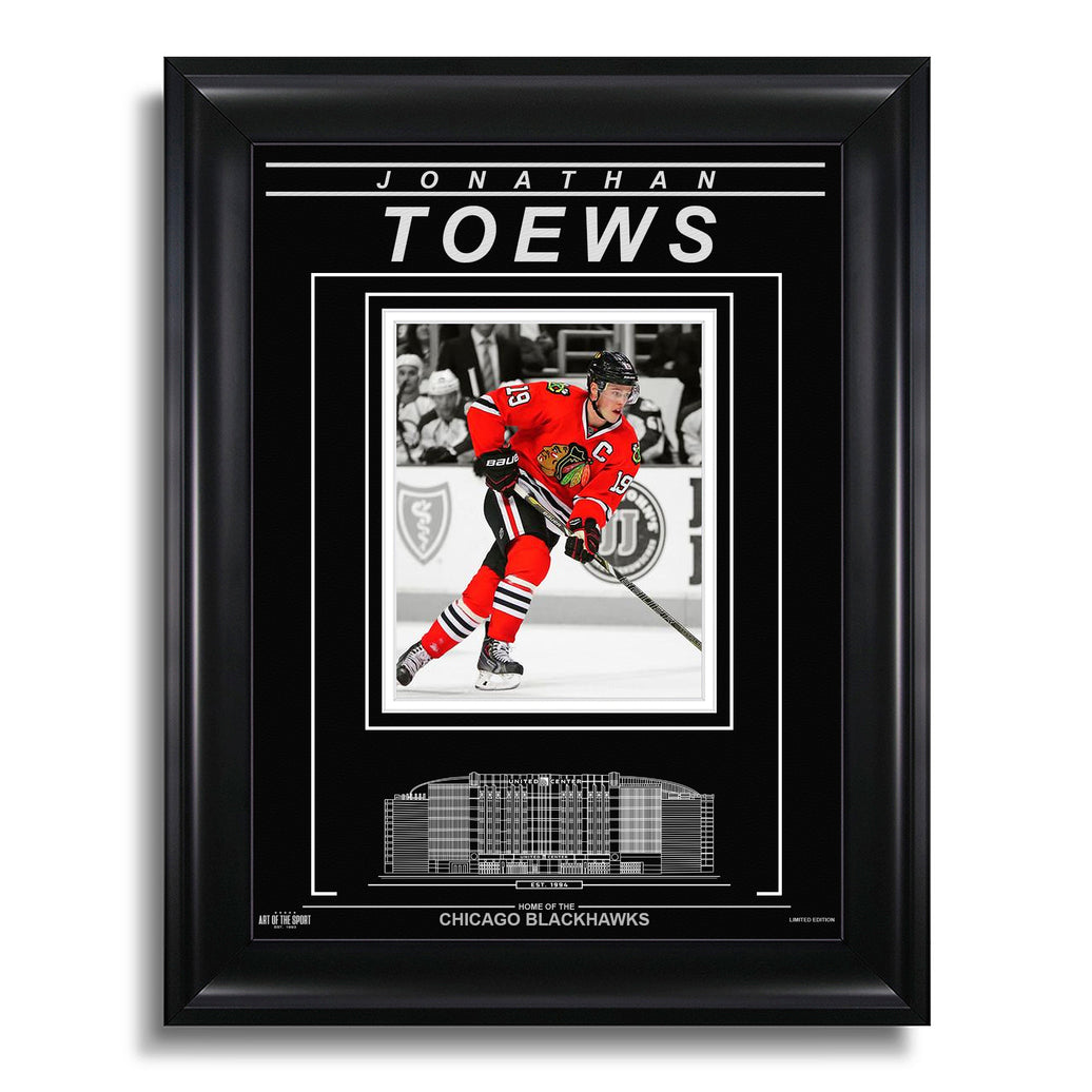 Jonathan Toews Chicago Blackhawks Engraved Framed Photo - Action Spotlight - Heritage Hockey™