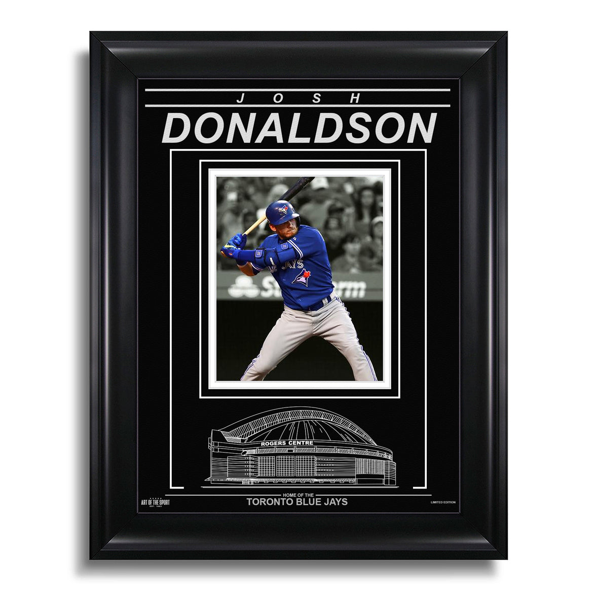 Josh Donaldson Toronto Blue Jays Engraved Framed Photo - Action Spotlight Vertical - Heritage Hockey™