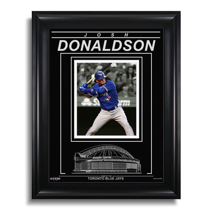 Josh Donaldson Toronto Blue Jays Engraved Framed Photo - Action Spotlight Vertical - Heritage Hockey™