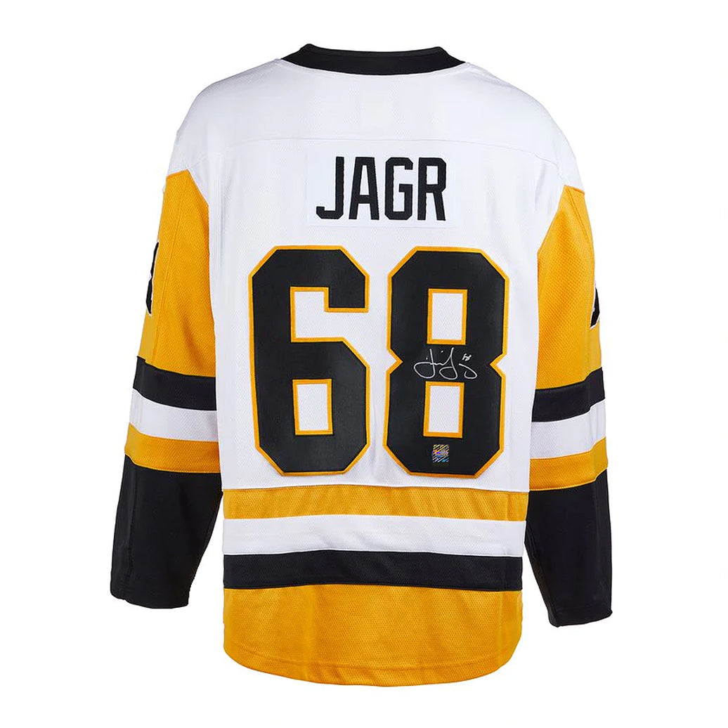 Camiseta de visitante de los Pittsburgh Penguins firmada por Jaromir Jagr