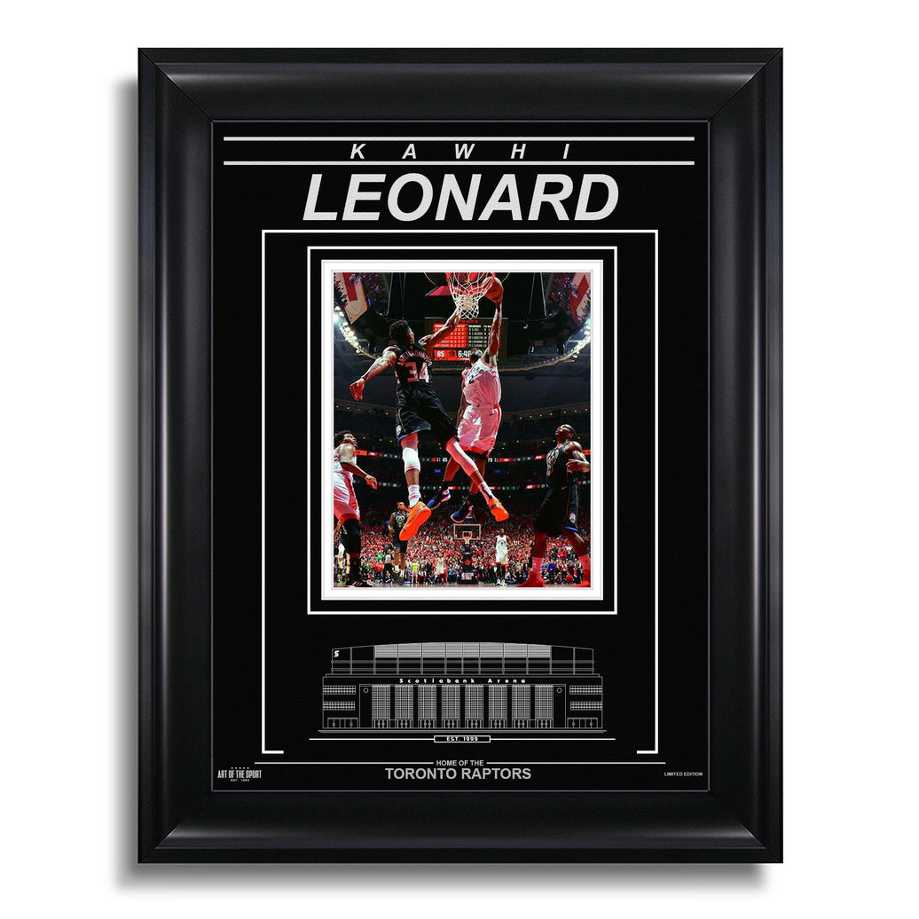 Kawhi Leonard Toronto Raptors Photo encadrée gravée – Dunk des séries éliminatoires 2019