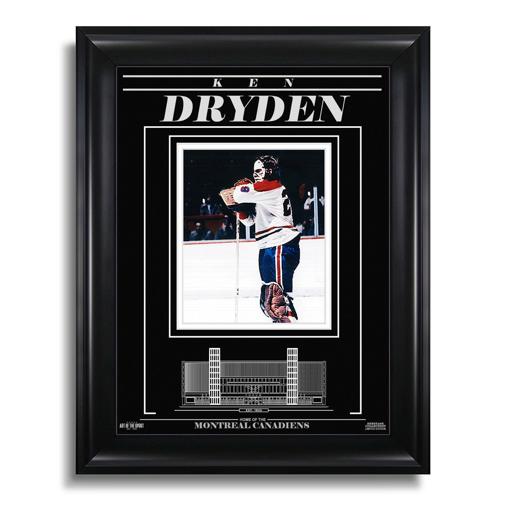 Ken Dryden Montreal Canadiens Engraved Framed Photo - Standing Tall - Heritage Hockey™