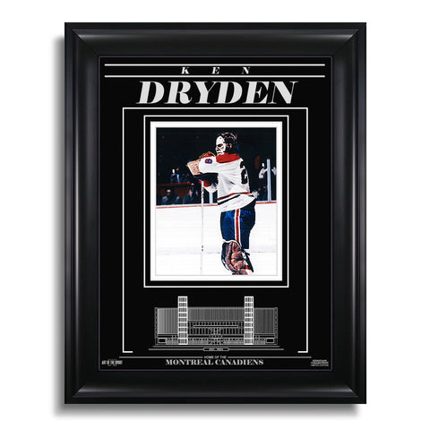 Ken Dryden Montreal Canadiens Engraved Framed Photo - Standing Tall