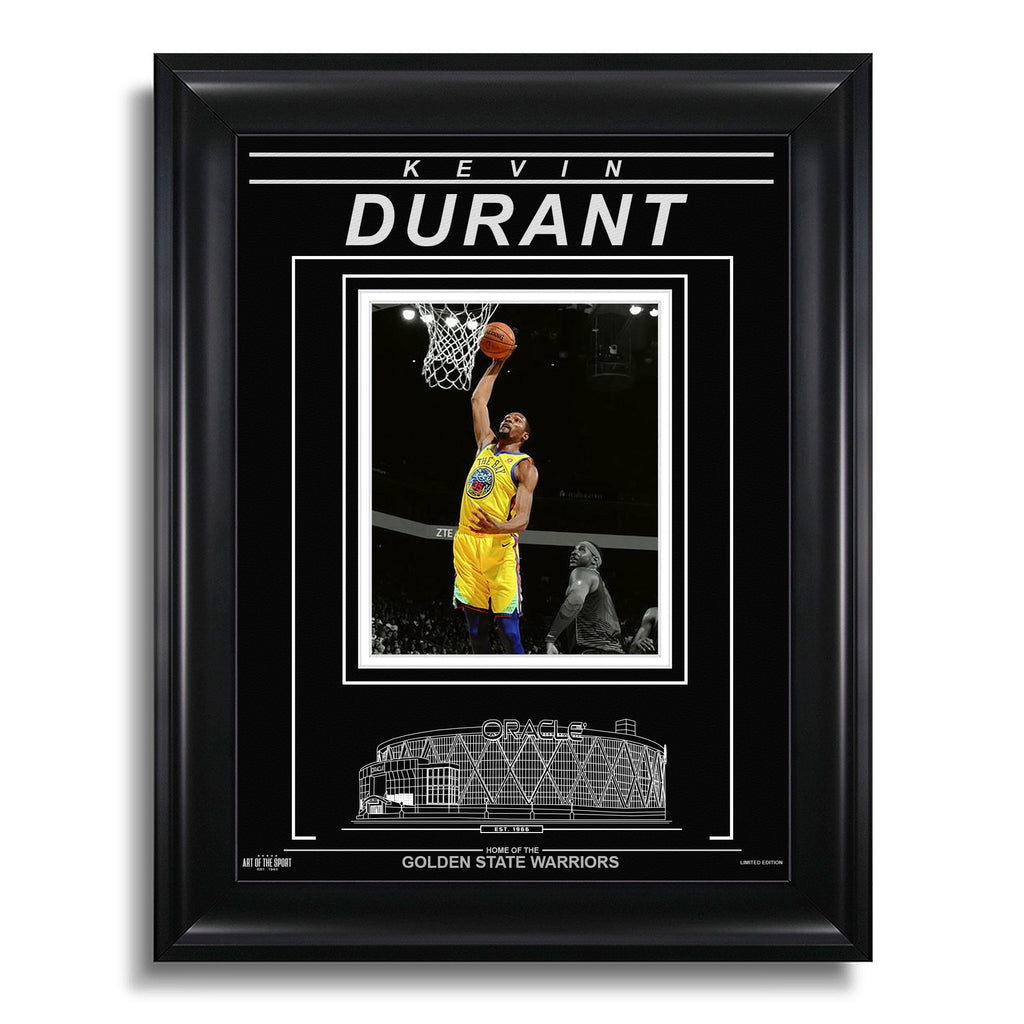 Kevin Durant Golden State Warriors Photo encadrée gravée – Action Spotlight