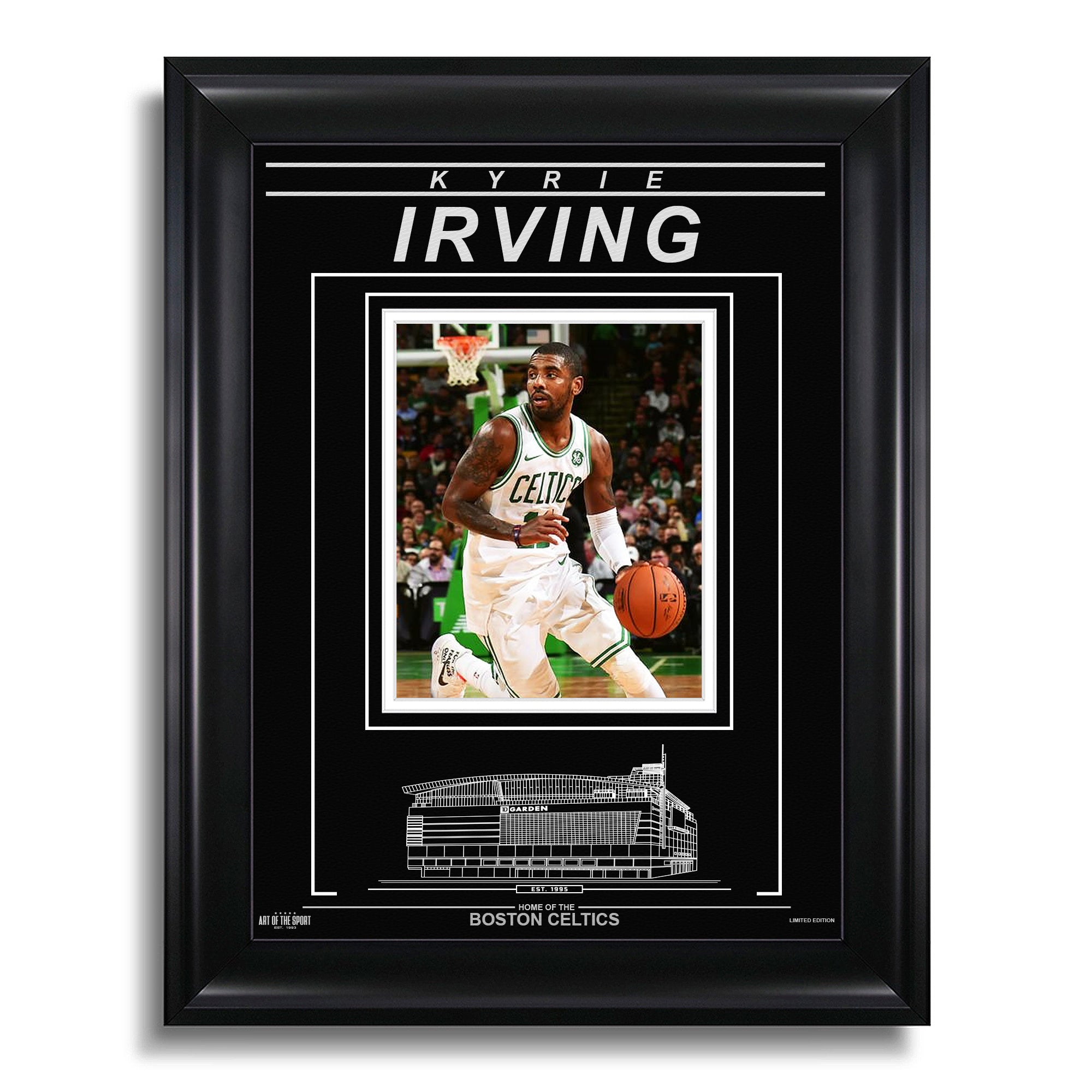 Kyrie Irving Boston Celtics Engraved Framed Photo - Action - Heritage Hockey™